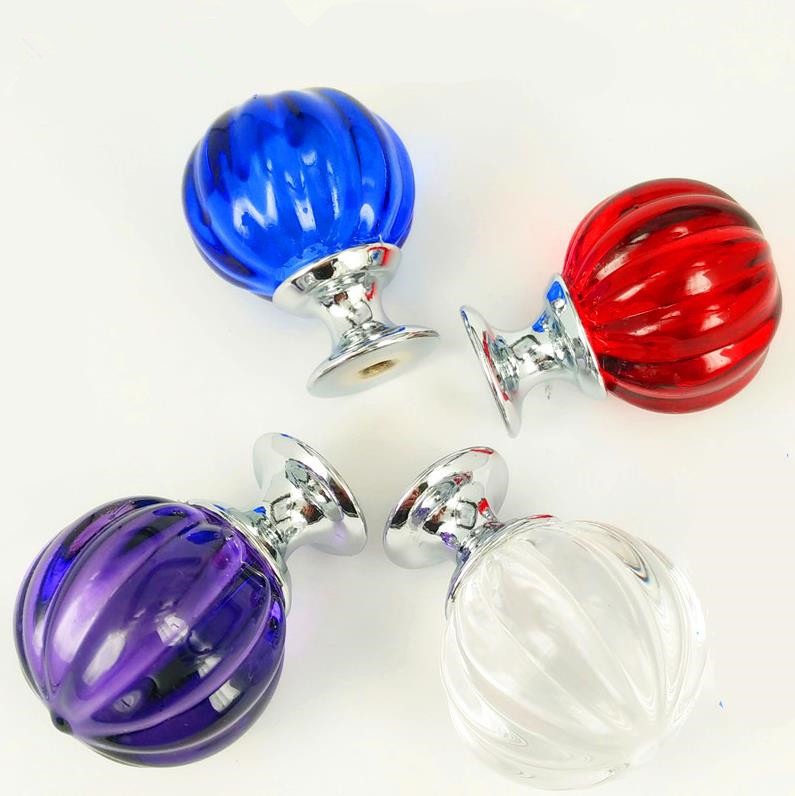 LCH  30MM Colored irregular Purple Red Crystal Pumpkin Knob Cabinet handle Dresser Cupboard Door Pulls Round Knob|Cabinet Pulls|   - AliExpress