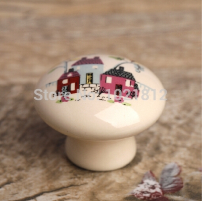 Little Fairy Tale House Ceramic Cabinet Knobs Cabinet Cupboard Closet Dresser Knobs Handles Pulls Knobs Kitchen Bedroom Lovely [CabinetHandle-133|]