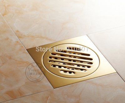 NEW Floor Drainer Golden Brass Bathroom Shower Drain Washer Waste [Floor Drain & Pop up Drain-2666|]
