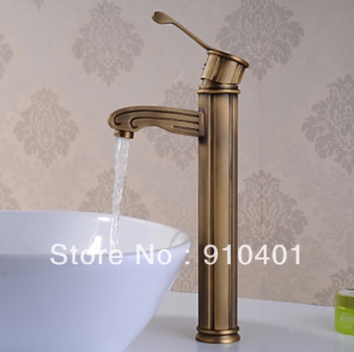Wholesale And Retail Promotion Antique Brass Single Handle Wood-like Bathroom Sink Faucet Countertop Mixer Tap [Antique Brass Faucet-353|]