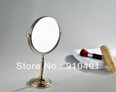 Wholesale And Retail Promotion Deck Mounted Golden Finish Bathroom Double Side Magnifying Makeup Mirror Brass [Make-up mirror-3571|]
