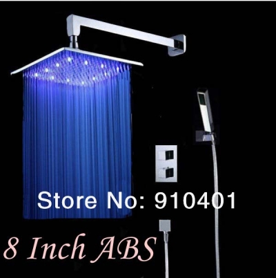 Wholesale And Retail Promotion Luxury LED Thermostatic Shower Faucet Set Wall Mounted Shower Head & Hand Shower [LED Shower-3450|]