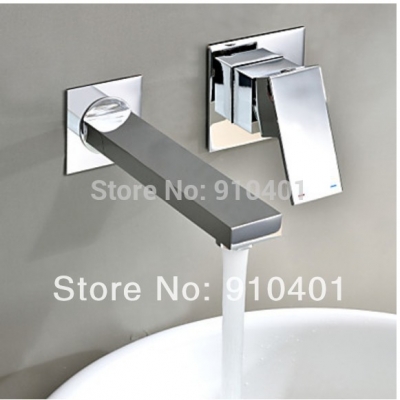 Wholesale And Retail Promotion Modern Chrome Brass Wall Mounted Bathroom Basin Faucet Single Handle Mixer Tap [Chrome Faucet-1701|]