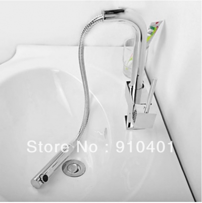 Wholesale And Retail Promotion NEW Modern Chrome Brass Bathroom Basin Faucet Swivel Spout Vanity Sink Mixer Tap [Chrome Faucet-1620|]