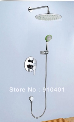 Wholesale And Retail Promotion Wall Mounted Chrome Finish 8" Rain Shower Faucet Set With Hand Shower Mixer Tap
