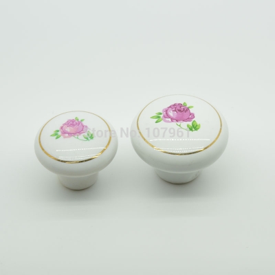 small size 502 hot elegant flower embessed ceramic cabinet door knobs 28g white color 28g wholesales used for cabinet drawers [Ceramicandcrystalhandles-3|]