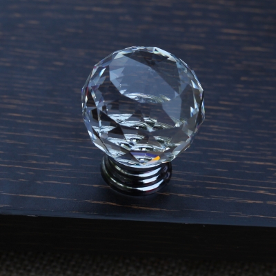 10pcs 30mm Clear Crystal glass Round Cabinet Knob Drawer Pull dresser Handle Kitchen Door Wardrobe Hardware [CrystalKnobs-176|]