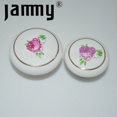 2pcs 2014 32MM White Ceramic knobs furniture decorative kitchen cabinet handle high quality armbry door pull [Ceramichandlesandknobs-21|]
