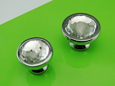 Chrome Glass Crystal Kitchen Cabinet Drawer Furniture knobs Pull Hardware(Diametre:28mm) [K9CrystalCabinetHandleAndKnobs-282|]