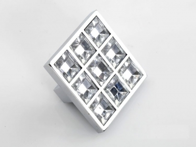New Square Handle Clear Crystal Glass Drawer Cabinet Knobs (Size: 38*38MM) [K9CrystalCabinetHandleAndKnobs-242|]