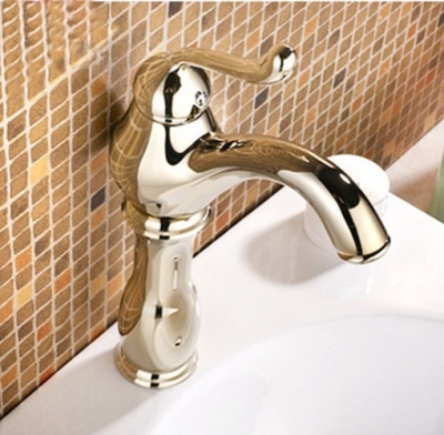 Wholesale And Retail Promotion Euro Bathroom Gold Brass Deck Mounted Vessel Sink Faucet Swivel Spout Mixer Tap [Golden Faucet-2808|]