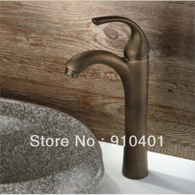 Wholesale And Retail Promotion NEW Antique Bronze Bathroom Basin Sink Faucet Countertop Mixer Tap Single Handle [Antique Brass Faucet-366|]