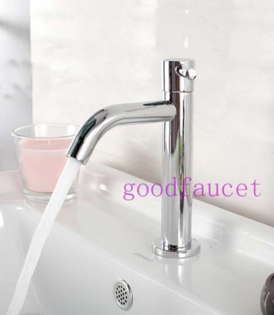 Wholesale and Retail Promotion Bathroom Chrome Basin Faucet Vanity Sink Deck Mounted Tap Only For Cold Water [Chrome Faucet-1447|]