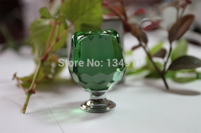 10pcs 30mm Green Rose Flower Crystal Glass Furniture Handles Closet Bedroom Furniture [CrystalHandle-88|]