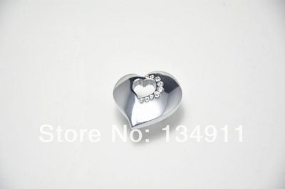 8pcs Lovely Cartoon Heart Shape Knob with Diamond Specular Light Puckering Small Drawer Handle Jewelry Box [AntiqueBronzeHardwareHandles-16|]