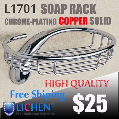 China Factory LICHEN L1702 Modern Chrome plating Copper Brass Soap Dishes Bathroom Accessories [Bathroom Accessories-16|]