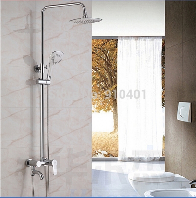 Wholesale And Retail Promotion Luxury Modern Style Rain Shower Faucet Tub Mixer Tap Swivel Spout W/ Hand Shower [Chrome Shower-2450|]