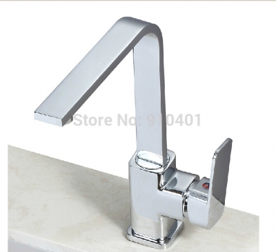 Wholesale And Retail Promotion NEW Chrome Brass Kitchen Faucet Swivel Spout Vessel Sink Mixer Tap Single Handle [Chrome Faucet-1058|]