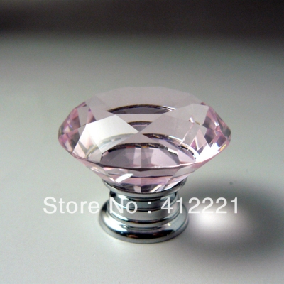- 10pcs/lot size 50mm factory wholesale REAL Pink Diamond Feature crystal bedroom furniture knob pull [NewProducts-88|]