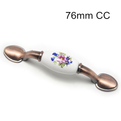 3" CC Wildflowers Ceramic Cabinet Handles Cabinet Cupboard Closet Dresser Copper Handles Pulls Bars Kitchen [Cabinethandles-33|]
