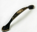 Black Golden Edge Carving Cabinet Wardrobe Knob Drawer Door Pulls Handles 128mm 5.04