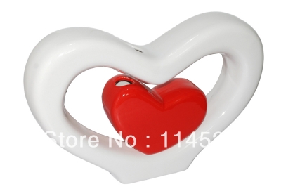 Heart shape home decoration flower vase new house decoration lovers gift ceramic handicraft wedding gifts wholesale and retail [HomeDecoration-244|]