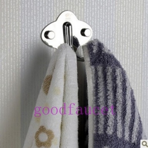 Wholesale And Retail 2 Bathroom Chrome BrassTowel / Coat Robe Hooks & Hangers Dual Hook Bathroom Accessories