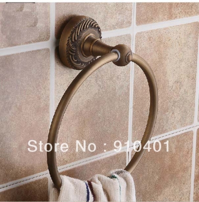 Wholesale And Retail Promotion Fashion Luxury Wall Mounted Bathroom Towel Ring Classic Carved Base Towel Holder [Towel bar ring shelf-4771|]