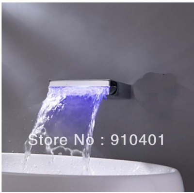 Wholesale And Retail Promotion LED Color Changing Modern Square Wall Mounted Waterfall Faucet Spout Replacement [Waterfall Spout-5295|]