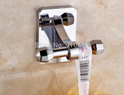 Wholesale And Retail Promotion Modern Square Wall Mounted Bathroom Hooks Dual Robe Towel Hangers [Hook & Hangers-3127|]
