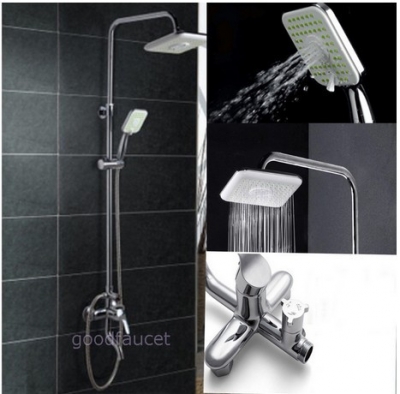 wholesale and retail Promotion NEW Bathroom Shower Faucet Bathtub Mixer Tap 8" Dual Function Head /Hand Shower [Chrome Shower-1839|]