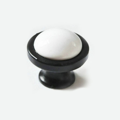 38mm Cabinet Knobs Cabinet Cupboard Closet Dresser Drawer Handles Pulls Ceramic Black and White Knobs HC0045 [CabinetHandle-222|]
