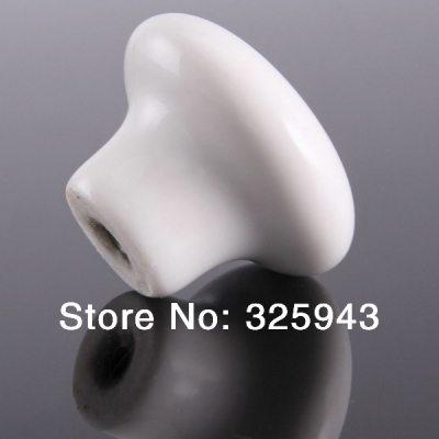 Diameter 38mm European Style Ceramic Round Wardrobe Drawer Single Hole Furniture Cabinet Knobs & Handles Pure White Rural [Ceramic pull-214|]