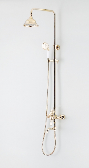 NEW Wholesale /Retail Promotion NEW Luxury Golden Bathtub Shower Faucet Set Bathroom Shower Column Wall Mounted [Golden Shower-2943|]