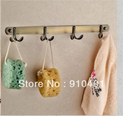 Wholesale And Retail Promotion Antique Brass Bathroom Towel Coat Hat 4 Hooks Wall Door Mouted Hook & Hangers [Hook & Hangers-3080|]
