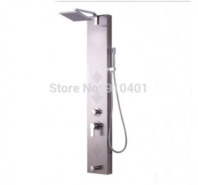 Wholesale And Retail Promotion Brushed Nickel Shower Column Shower Panel Tub Mixer Tap Massage Jets Hand Shower [Shower Column Shower Panel-3997|]