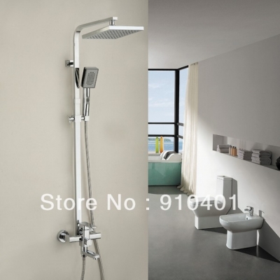 Wholesale And Retail Promotion Chrome Finish Bathroom Shower Faucet Set Bathroom Tub Mixer Tap Single Handle [Chrome Shower-2002|]