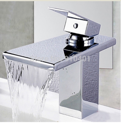 Wholesale And Retail Promotion Luxury Modern Waterfall Bathroom Basin Faucet Deck Mounted Vanity Sink Mixer Tap [Chrome Faucet-1726|]