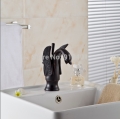 Wholesale And Retail Promotion Luxury Oil Rubbed Bronze Art Carved Bathroom Swan Faucet Single Handle Mixer Tap