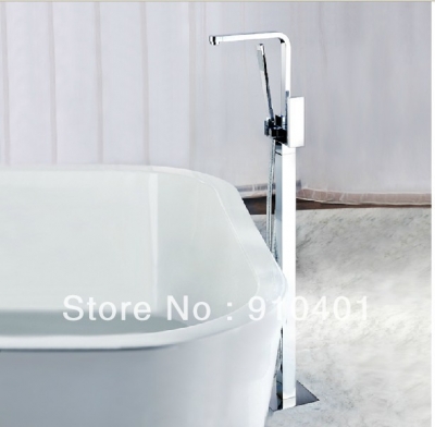 Wholesale And Retail Promotion NEW Bathtub Faucet Floor Mounted Free Standing Tub Filler Moder Shower Mixer Tap [Floor Mounted Faucet-2686|]