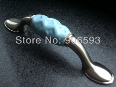 12pcs lot free shipping ocean blue porcelain elegant relievo cabinet handle\\porcelain handle\\drawer handle\\furniture handle