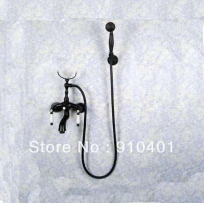 Wholesale And Retail Promotin Oil Rubbed Bronze Bathroom Clawfoot Tub Faucet Hand Shower Wall Mounted Shower [Wall Mounted Faucet-5208|]