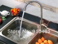 Wholesale And Retail Promotion Brushed Nickel Brass Kitchen Sink Faucet Swivel Spout Single Handle Mixer Tap