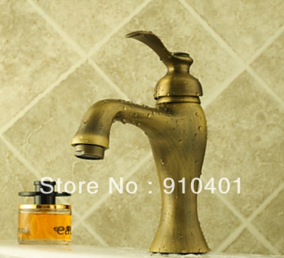 Wholesale And Retail Promotion Centerset Antique Bronze Bathroom Single Handle Faucet Deck Mounted Mixer Tap [Antique Brass Faucet-354|]