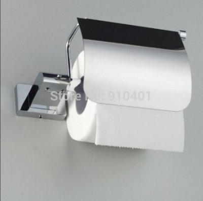 Wholesale And Retail Promotion NEW athroom Chrome Wall Mount Toilet Paper Holder With Cover Tissue Bar Holder [Toilet paper holder-4593|]