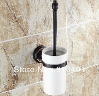 Wholesale And Retail Promotion Oil Rubbed Bronze Wall Mounted Bathroom Toilet Brushed Holder W/ Ceramic Cup [Floor Drain & Pop up Drain-2620|]