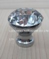 50PCS/ LOT 30 MM CLEAR CRYSTAL CABINET KNOBS WITH ZINC CHORME BASE