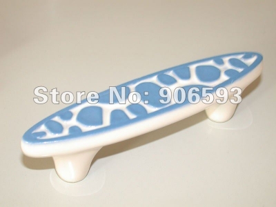 6pcs lot free shipping Porcelain sweet blue speckle cartoon cabinet handle\\porcelain handle\\furniture handle [Porcelain cartoon furniture knob-142|]