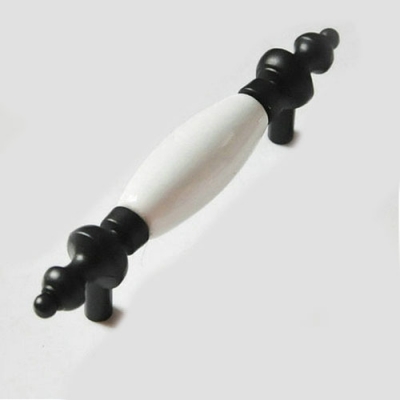 76mm Cabinet Handles Cabinet Cupboard Closet Dresser Drawer Handles Pulls Ceramic Black and White Pull HC0049 [CabinetHandle-76|]