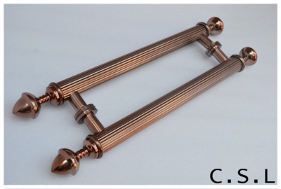 European Luxury Stainless Steel 304 Rose Gold Pull Handle for Glass Wood Door 600mm [DoorPulls-139|]